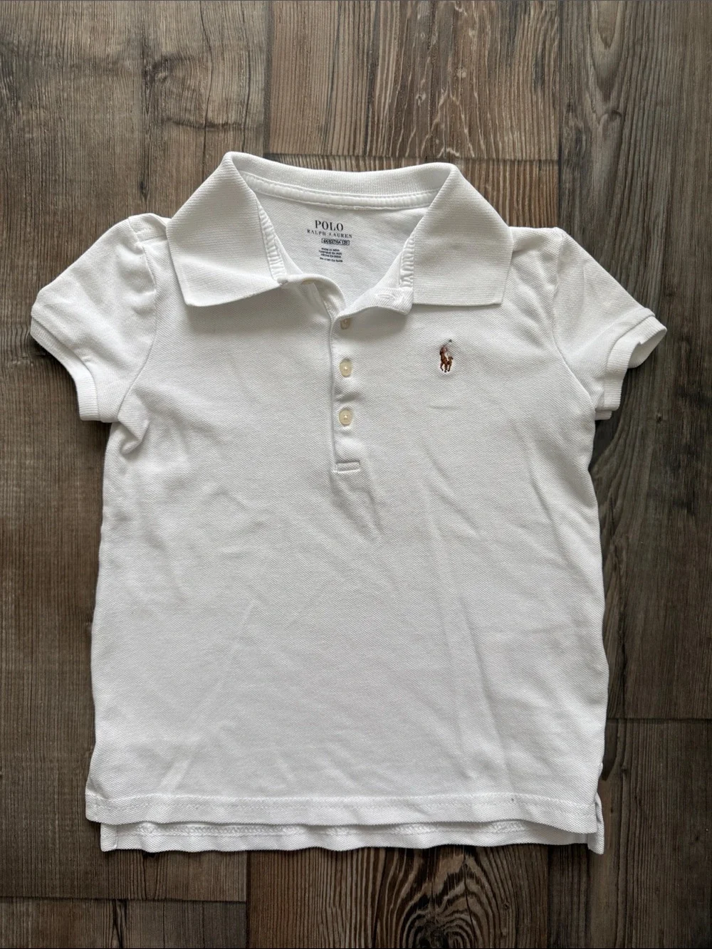 Ralph Lauren White Girls Polo Shirt with Embroidered Pony